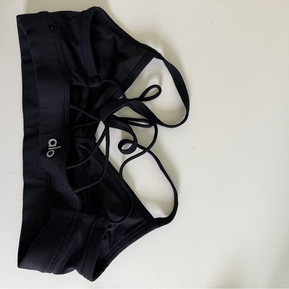 ALO Yoga Black Strappy Bra